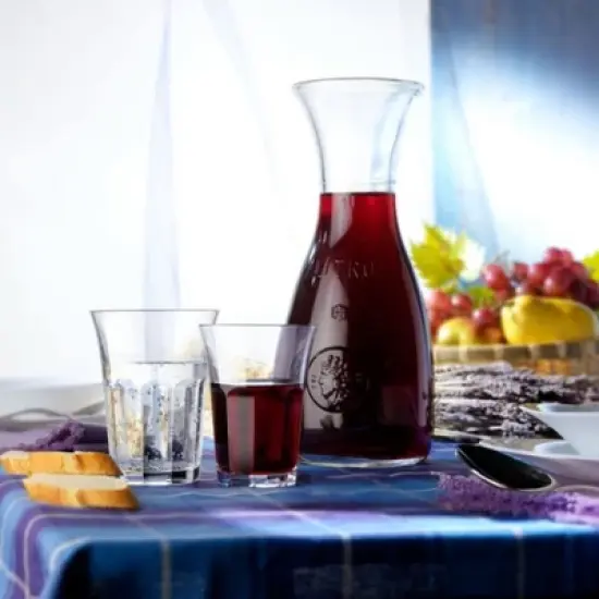 Bormioli Rocco Misura PZ Glass Carafe Set, 17 oz Water & Winery Carafes - Durable Scratch-Resistant Glass, Dishwasher Safe, (Set of 2) image {4}