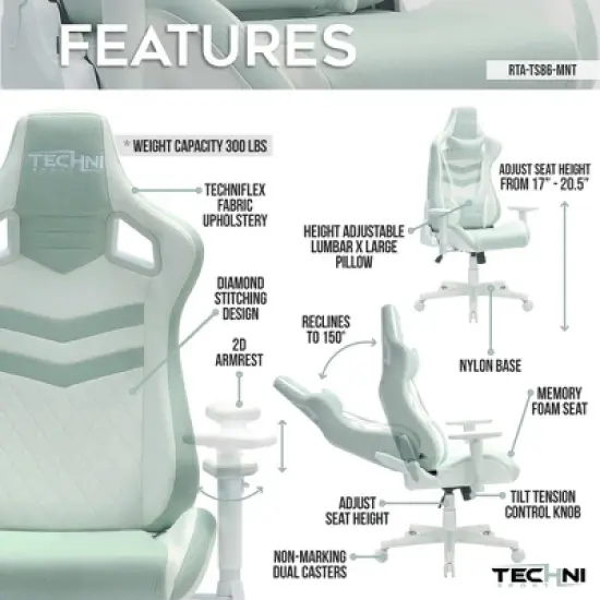 APRILSOUL Ergonomic Pastel Gaming Chair image {7}