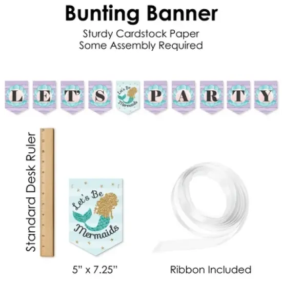 Big Dot of Happiness Let's Be Mermaids - Baby Shower or Birthday Party Supplies Decoration Kit - Decor Galore Party Pack - 51 Pieces image {4}