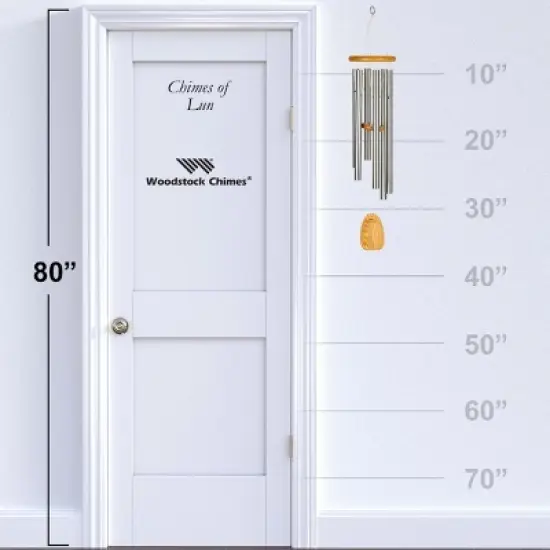 Woodstock Wind Chimes Signature Collection, Chimes of Lun, 36'' Silver Wind Chime LWS image {3}