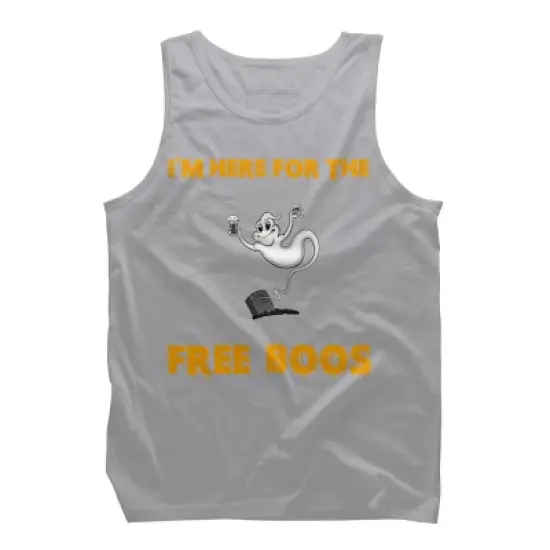 Men's Design By Humans I'm Here For The Free Boos Funny Halloween Ghost Shirt By Galvanized Tank Top image {8}