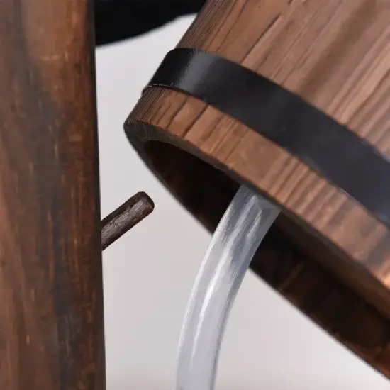 Costway Garden Rustic Wishing Well Water Fountain Wooden Outdoor Electric Backyard Pump image {8}