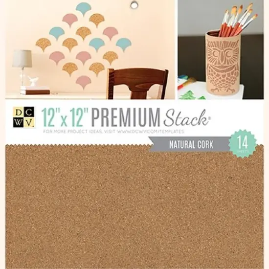 DCWV Specialty Stack 12"X12" 14/Pkg-Natural Cork image {1}