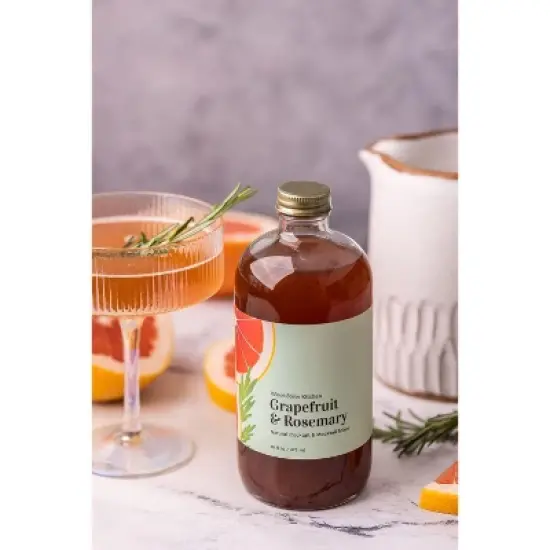 Wood Stove Kitchen Grapefruit & Rosemary Cocktail and Mocktail Mixer, 16 fl oz image {4}