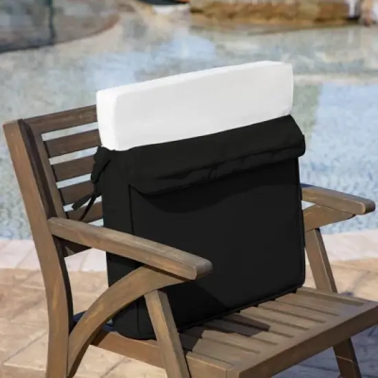 20" x 20" ProFoam Outdoor Dining Seat Cushion Onyx Black - Arden Selections image {5}