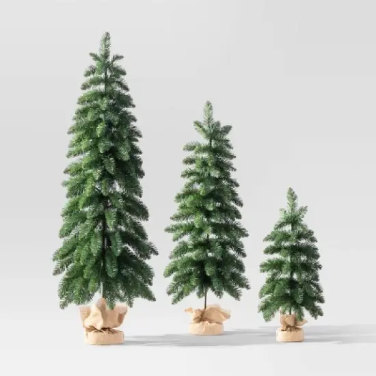Unlit Downswept Alberta Spruce Mini Artificial Christmas Trees with Burlap Base - Wondershop&trade; image {5}