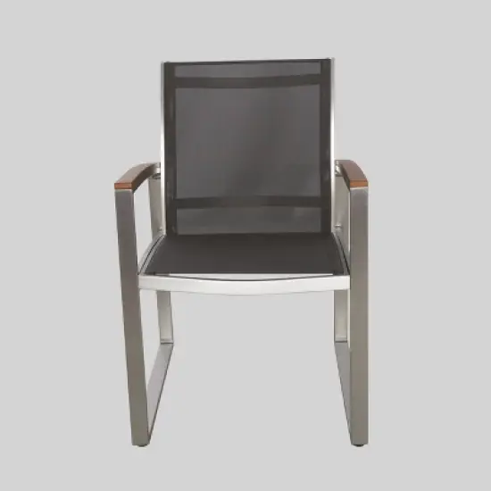 3pc Glasgow Aluminum and Mesh Patio Chat Set Silver - Christopher Knight Home image {2}