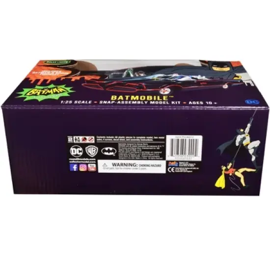 Skill 2 Snap Model Kit 1966 Batmobile w/Batman & Robin Figurines "Batman" (1966-1968) TV Series 1/25 Scale Model by Polar Lights image {3}