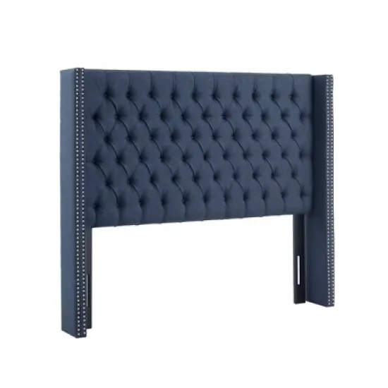 Queen Janice Upholstered Headboard Navy - Madison Park image {2}