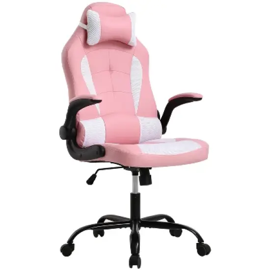 BestMassage Gaming Chair Office Chair Computer Desk Chair with Lumbar Support and Adjustable Headrest and PU Leather Gamer Chair for Adults image {11}