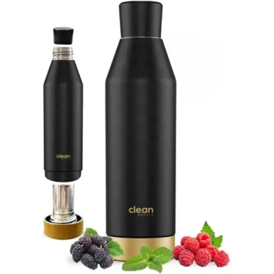 Clean Bottle Canteen 17 Insulated Stainless Steel Water Bottle with Removable Bottom, Black image {2}