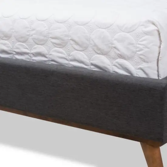 Valencia Mid - Century Modern Fabric Platform Bed - Baxton Studio image {5}