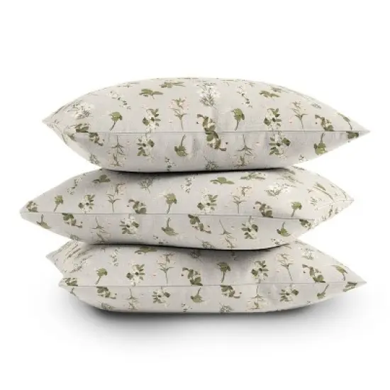 18"x18" Deny Designs Iveta Abolina Pineberry Botanical Outdoor Throw Pillow Tan: Abstract Design, Polyester, Square Shape image {3}
