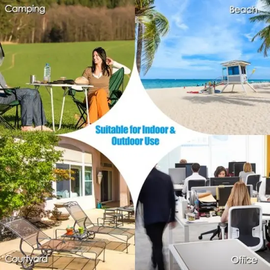 Costway Folding Camping Bed Outdoor Portable Military Cot Sleeping Hiking Travel Blue image {7}