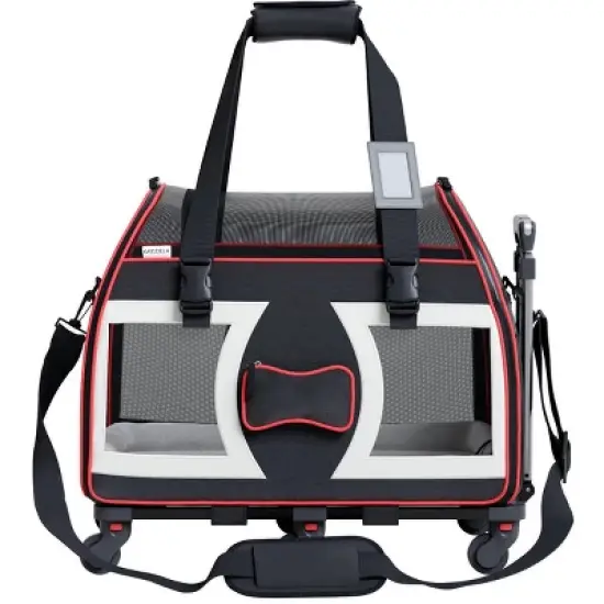 Airline Compliant Pet Carrier With Wheels And Telescopic Handle image {1}