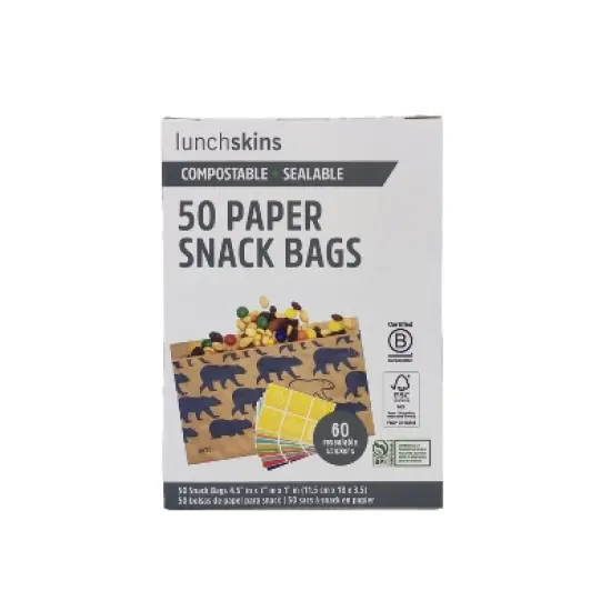 Lunchskins Compostable Food Storage Snack Bags - Bear - 50ct image {5}