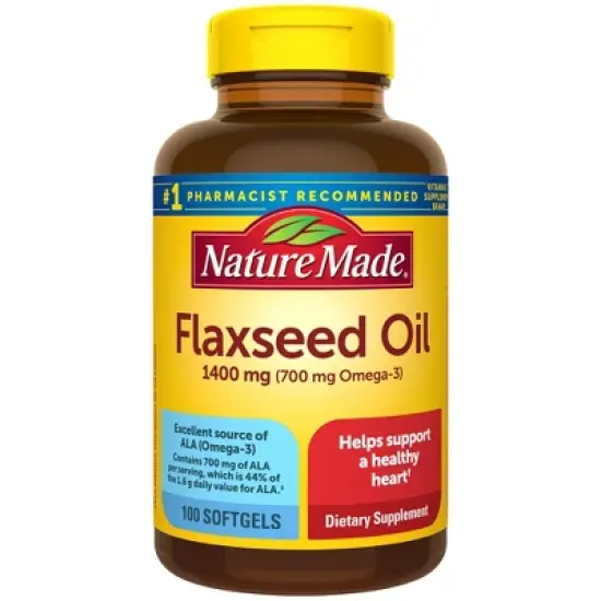 Nature Made Flaxseed Oil 1400 mg Softgels - 100ct image {9}