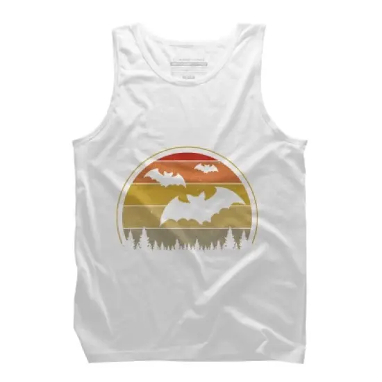 Men's Design By Humans Vintage Retro Vampire Bats Halloween Costume By Chos Tank Top image {6}