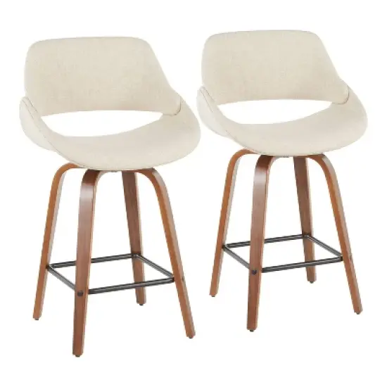 Set of 2 Fabrico Mid-Century Modern Counter Height Barstools - LumiSource image {11}