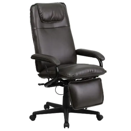Flash Furniture High Back LeatherSoft Executive Reclining Ergonomic Swivel Office Chair with Arms image {12}