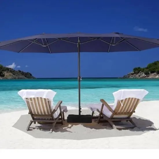 GustoWave Outdoor 15FT Double-Sided Patio Umbrella with Base image {7}