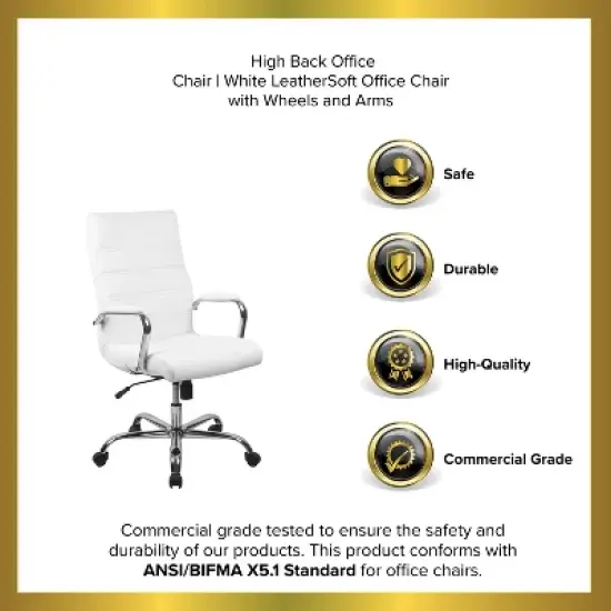 Emma and Oliver High Back Executive Swivel Office Chair with Metal Frame and Arms image {10}