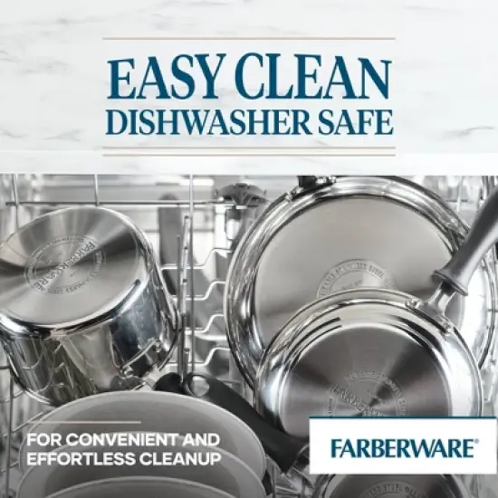 Farberware Reliance 12pc Stainless Steel Cookware Pot and Pan Set Silver: Dishwasher-Safe, Induction Compatible, Tempered Glass Lids image {7}