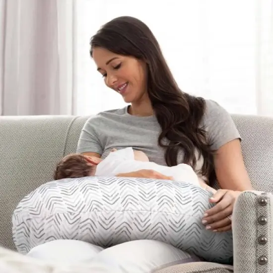Boppy Original Support Nursing Pillow - Gray Cable Stitch image {1}