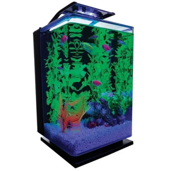 GloFish Hinged Cycle Light And Hidden Filtration Aquarium 5gal image {7}