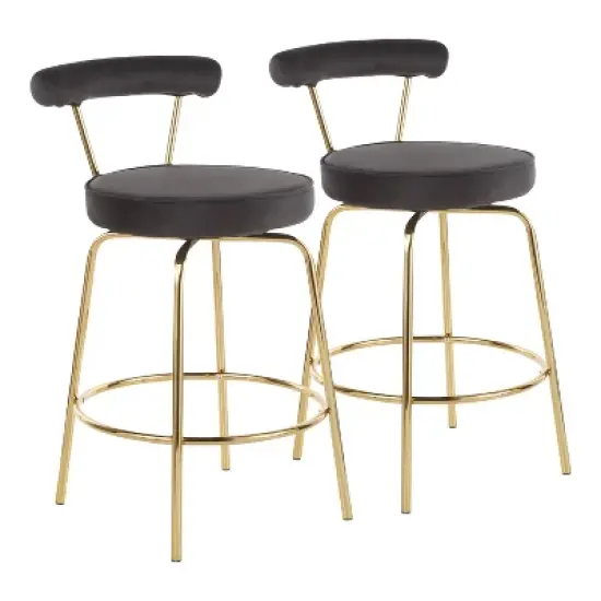Set of 2 Rhonda Glam Counter Height Barstools - LumiSource image {9}
