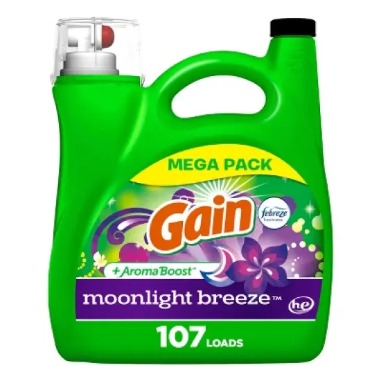 Gain + Aroma Boost Moonlight Breeze Scent HE Compatible Liquid Laundry Detergent image {10}