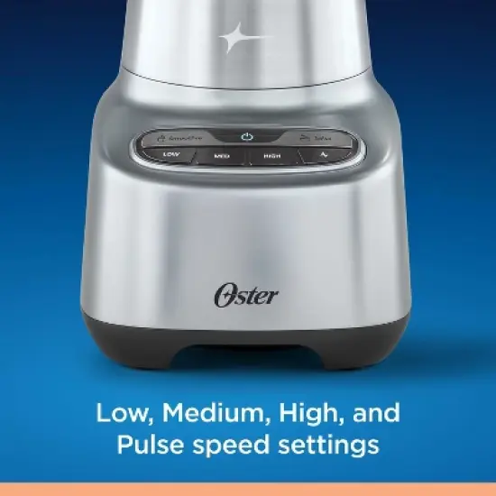 Oster 2-in-1 One Touch Blender - Stainless Steel: Glass Jar, 6 Speeds, Smoothies, Ice Crush, Dishwasher-Safe Parts image {5}