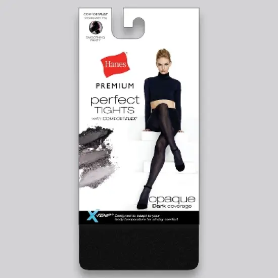 Hanes Premium Women's Opaque Tights - Black image {1}