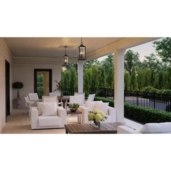 Urban Ambiance Luxury Farmhouse Outdoor Pendant 23.75''H x 9.5''W,  Midnight Black Finish,  Calderdale Collection, UHP1401 image {1}