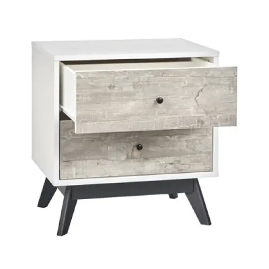 Crislana Mid-Century Nightstand White/Weathered Gray - Buylateral image {3}