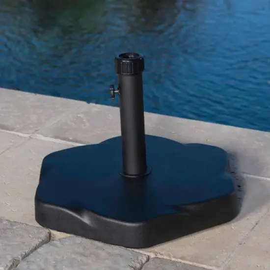 Hexagon 66-pound Patio Umbrella Base - Black - Christopher Knight Home image {1}