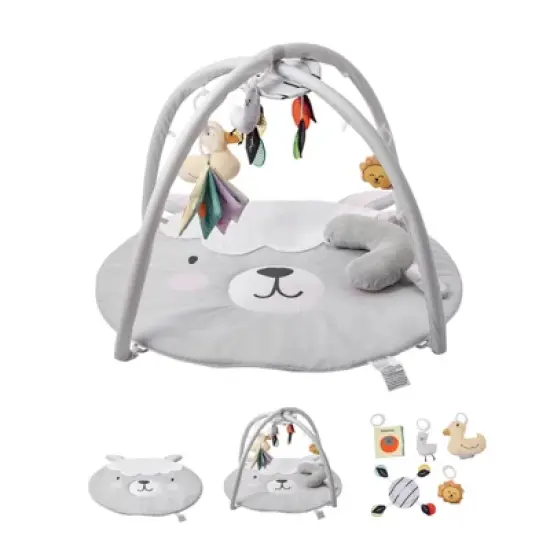 Baby Play Gym Mat Tummy Time Activity Mat with 5 Sensory Toys 39.1" x 32.7" image {7}