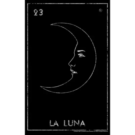 Women's Loteria La Luna Card Number 23 Distressed T-Shirt image {1}