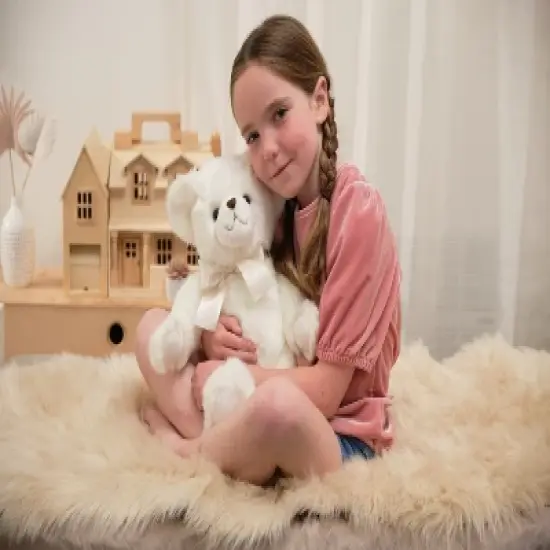 Bearington Aspen White Plush Stuffed Animal Teddy Bear, 15.5 inches image {2}