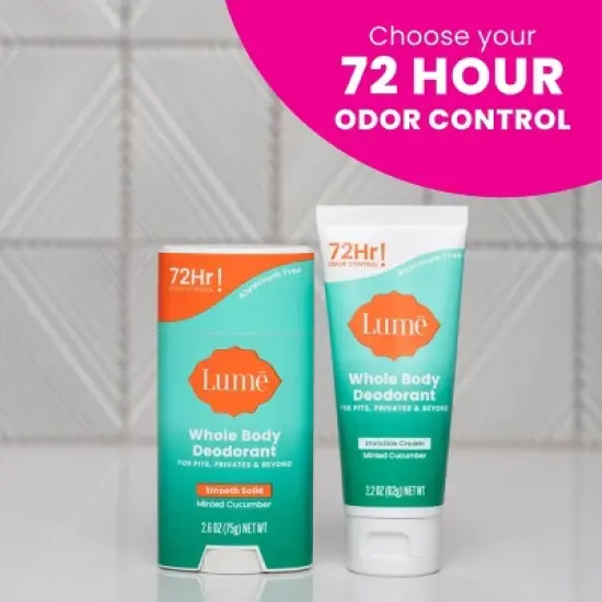 Lume Cream Deodorant Tube - Minted Cucumber - Aluminum-Free 2.2oz image {8}