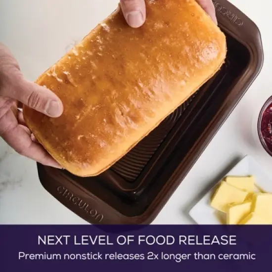 Circulon 9"x5" Loaf Pan Chocolate: Nonstick Rectangle Aluminum Baking Dish, Oven-Safe, Dishwasher-Safe image {2}