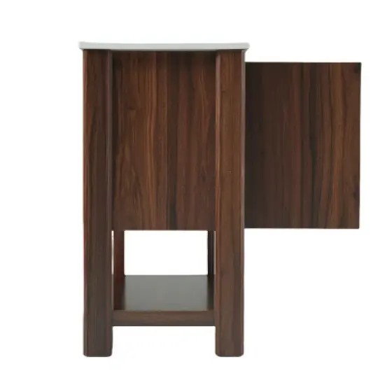 Christopher Knight Home Raisa 35" Modern Bathroom Vanity with Rectangle Ceramic Sink and Open Shelf image {7}