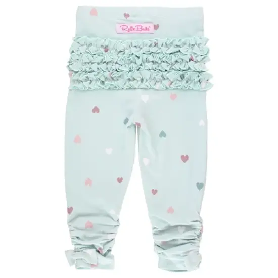RuffleButts Sweet Hearts Knit Ruched Bow Leggings image {1}