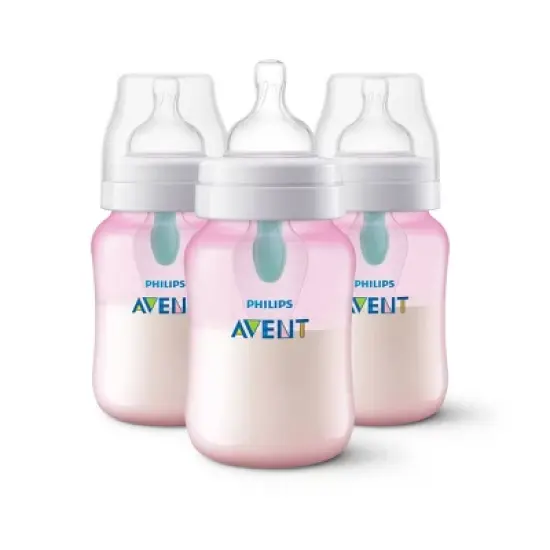 Philips Avent Anti-Colic Baby Bottle with AirFree Vent - Pink - 9oz/3pk image {14}