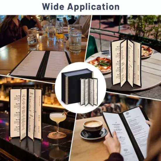 WeChef 30 Pcs Restaurant Menu Covers Holders for 4.25 x 11" Paper 4 Page 8 View image {1}