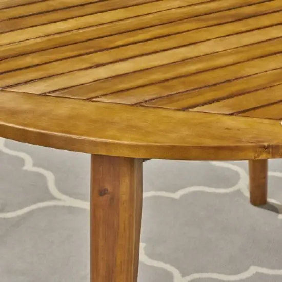 Christopher Knight Home Mayne Outdoor Acacia Wood 5 Piece Dining Set with Cushions image {8}