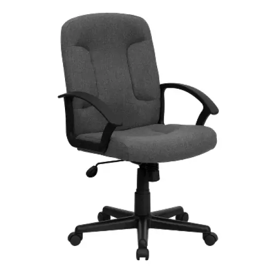 Emma and Oliver Mid-Back Fabric Executive Swivel Office Chair with Nylon Arms image {12}