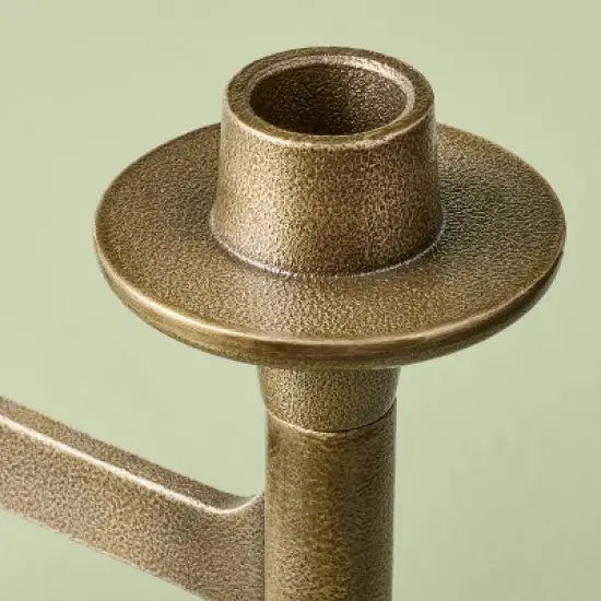 6ct Taper Adjustable Brass Candelabra - Hearth & Hand&trade; with Magnolia image {2}