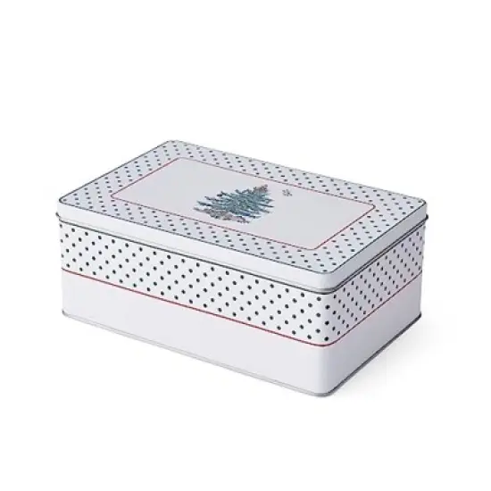 Spode Christmas Tree Polka Dot Mug & Coaster Set with Tin Box (5-Piece Set) - Porcelain Mugs and Cork-Backed Coasters - Dishwasher & Microwave Safe image {3}