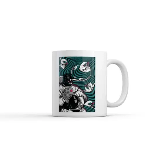Crazy Dog Panther Astronaut Mug Funny Sarcastic Space Graphic Novelty Coffee Cup-11oz image {7}